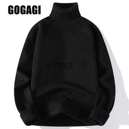 Men's Sweaters Men's Autumn Winter Sweater Men Turtleneck Knitting Pullovers Casual Knitted Sweater Warm Men Jumper Slim Solid Color Sweater J230808