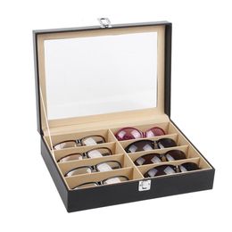 Jewelry Boxes 50% S 8Grid Eye Glasses Case Eyewear Sunglasses Display Storage Box Holder Organizer 230808