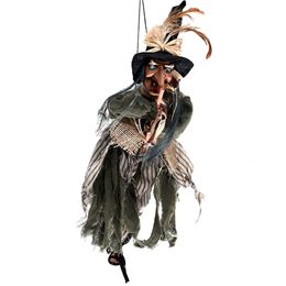 Other Event Party Supplies Halloween Decoration Hanging VoiceActivated Witch Pendant Grey Hair Creepy Wrinkled Face for Haunted Houses Bars Ornaments 230808