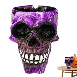 Skull Ashtray Skull Head Mens Scary Ashtray Horror Halloween Decoration Resin Skull Theme Decorative Ornaments For Living Room HKD230808