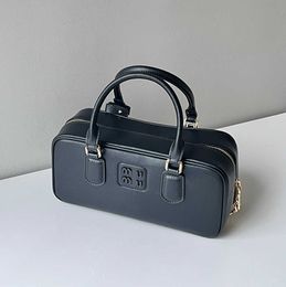 Top Handle Miui Shoulder Bag Miu Matelasse Bowling Handbag Purses Womens Designer Wallets Crossbody Square Genuine Leather Clutch Wrinkle Brand Bag