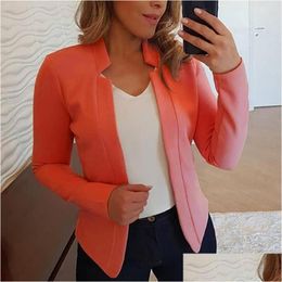 Women'S Suits Blazers Womens Formal Chic Plus Size Women Spring Coat Anti-Wrinkle Long Sleeves Female Clothes Drop Delivery Appare Dhesj