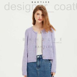 Women's Knits & Tees designer Spring and Autumn Poison Family Design Colourful Yarn Sweater Wool Round Neck Knitted Short Cardigan Coat Wide Shoulder