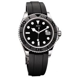 master men's watches black rubber band stainless steel case ceramic ring sapphire glass mechanical automatic movement256i