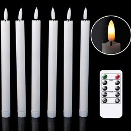 Candles Pack of 6 Battery Operated Flickering Taper With Remote 65 or 10 Inch Flameless Electronic Candle LED Happy Year 230808