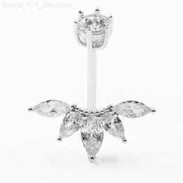 14G belly ring 925 sterling silver fashion wing cubic zircon navel piercing Jewellery L230808