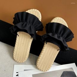 Slippers Women Cute Beach Shoes Handmade Ladies 2023 Summer Fashion Sand Slip On Female Open Toe Sandals Zapatos Mujer