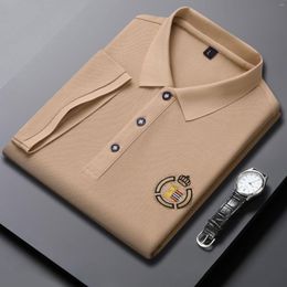 Men's T Shirts Arrival Solid Colour Embroidery Collar Short Sleeve Polo Shirt Stitching Slim Fit Top On For Summer