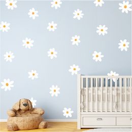 Wall Stickers SelfAdhesive Decorative Wallpaper Cartoon White Flowers Home Decor For Girl Room INS Bedroom DIY Art Mural 230808