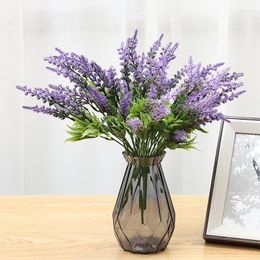 Decorative Flowers 1Pc Artificial Flower 37cm Purple Lavender Silk Simulation Plant Home Floral Arrangement Wedding Decor Fake