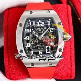 ZYF 67-01 Automatic Mechanical Mens Watch 316L Stainless Steel Case Skeleton Dial Number Markers Red Rubber Strap Super Version eternity Herrenuhr Reloj Watches