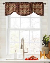 Curtain Bohemia Flower Window Living Room Kitchen Cabinet Tie-up Valance Rod Pocket