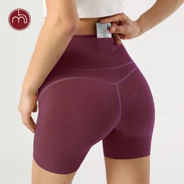 Women's Shorts Pocket Yoga Shorts Underwear Freely Fitness Gym Pilates Dance Sport Short Leggings Cycling Climbing Outdoor Knee Lenght Tights 230807