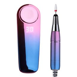 35000RPM Electric Nail File - Professional Rechargeable Nail Drill Machine for Acrylic Gel Polygel Nails (Gradient Color) Nails Supplies