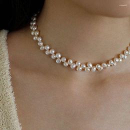 Choker Timeless Wonder Sweet Natural Pearl Chains Necklaces For Women Designer Jewelry Goth Top Runway Korean Japan Trendy Rare 4537