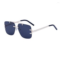 Sunglasses Fashion Retro Metal Double-beam Driving Box Brand Design Sun Glasses UV400 UV Resistant