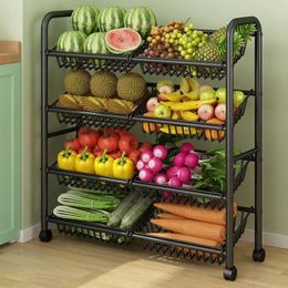 4-5 kitchen basket storage rack Ground household fruit and vegetable storage rack multi-functional multi-layer storage basket