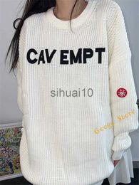 Men's Sweaters Cav Empt Pullover Men Women Letter Simple Loose C.E Long Sleeve 1 1 Casual O-Neck White Black CAVEMPT Knitted Sweater J230808