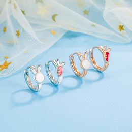 Hoop Earrings KOFSAC Radish For Women Gift Asymmetry 925 Sterling Silver Rose Gold Colour Jewellery