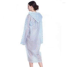 Raincoats Fashion Women Men Adults Blue Dots Environment Transparent Raincoat Camping Hoodie Rainwear Suit One Size