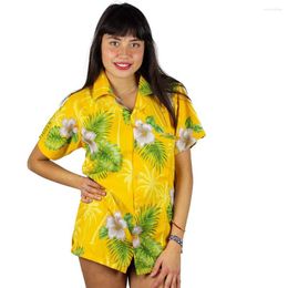 Women's Blouses Ladies Shirt Lapel Short Sleeve Button Up Hawaii Beachwear Fashion Formal Tops Summer Floral Print 2023
