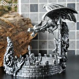 All Metal Dragon Shaped European Style Retro Personality Fashion Creative Decoration Ashtray Home Furnishings Men's Gifts HKD230808