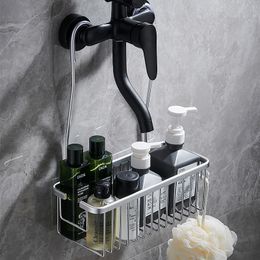 Bathroom Shelves Aluminium Shelf Without Drilling Shower Shampoo Holder Basket Storage Organiser Accessories 230807