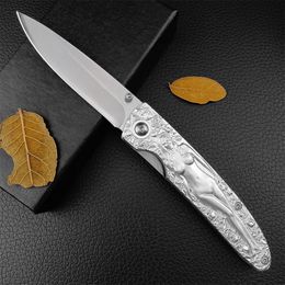 Sculpted Aluminium Alloy Nude Lady Folding Knife 440C Stainless Steel Blade Delicate Pocket EDC Knife For Avid Collector