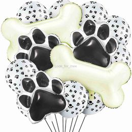 Dog Paw Print Latex Foil Balloons Bone Shaped Foil Balloons Props for Pets Kids Birthday Party Supplies Outdoor Decorations HKD230808