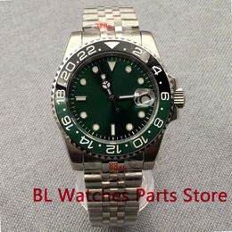 Wristwatches 40mm NH35A PT5000 Black Green Automatic Men Watch Sapphire Glass Screw Crown Luminous Hands Oyster/Jubilee Bracelet