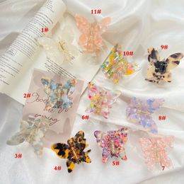 UXSL Colorful Butterfly Hair Claws for Women Girls Sweet Hair Clips Styling Tools Hairpins Acetate Barrettes Fashion Headdress