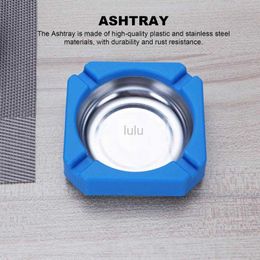 Colourful Ashtray Portable Fire Retardant Square Ashtray Creative Rust Resistant Small Car Ashtray Storage Tray For Smoking Ash HKD230808