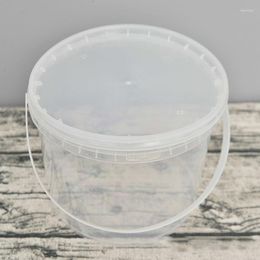 Storage Bottles Clear Plastic Seal Bucket With Lid Portable Transparent Exploding Salt Food-Grade Easy-Open