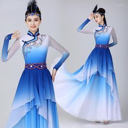 Stage Wear Mongolian Dance Costume Chinese Ethnic Style Adult Minority Costumes Dress Tibetan Practice Skirt Performance