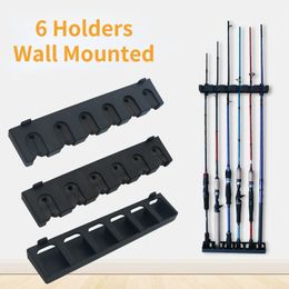 Fishing Accessories Mavllos Wall Mount Rod Holder 6 Racks Horizontal Vertical Rods Shortage Modular Garage Includ Screws 230807