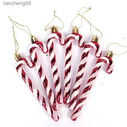 2022 Christmas tree Decorations hanging Candy Cane Snowflake pendant Christmas tree Ornaments Xmas Gift New Year Natale decor L230620