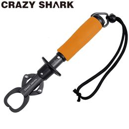 Fish Finder CRAZY SHARK Stainless Steel Lip Grabber Gripper Grip Tool Holder Tackle With 40lbs 18KG Scale 230807