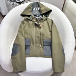 womens designer windbreaker Hooded Jacket LOE logo Fashion Long Sleeve Jacket