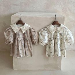 Girl s Dresses Infant Autumn Clothes Girl Baby Sweet Floral Print Princess Dress born 3d Flower Cotton For Wedding And Party 230808