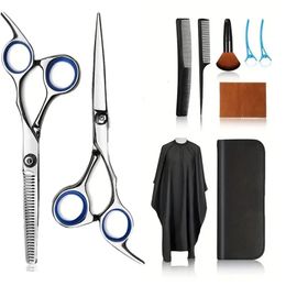 10 Pcs Professional Hair Cutting Scissors Set - Stainless Steel Hairdressing Shears For Home & Salon Use