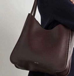 The Row Rose Best-quality * Style Park Choi Ying Same Underarm Bag Symmetric Tote Genuine Leather One Shoulder Commuter Fashion Goes with Everything