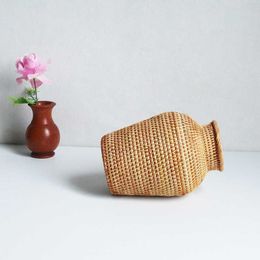 Planters Pots bunga rotan tangan pemegang Pot bunga Penyimpanan tanaman rumah