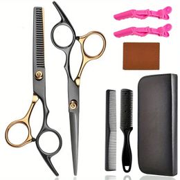 8 Pcs Hair Cutting Scissors Kit Hairdressing Shears Set Professional Thinning Scissors For Men/Women/Kids/Pets