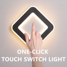 Wall Lamp 15W Touch Sensor Modern Minimalist Bedroom Living Room Nordic Bedside LED Night Light AC85-265V