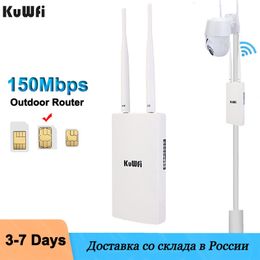 Routers KuWFi Outdoor 4G Wifi Router 150Ms Wi fi with Sim Card All Weather Waterproof Booster Extender for IP Camera 230808