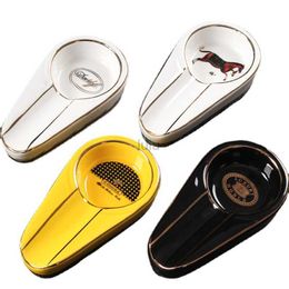 Cigar Ashtray Ceramic Painted Portable Home Cigar Holder Men's Gift Cigar Accessories HKD230808