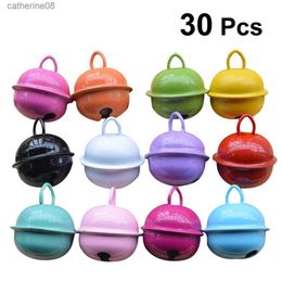 30pcs 22mm Colourful Painted Jingle Bell Metal Round Mini Bells Ornaments Decor Pendants for Christmas DIY Crafts Random Colour L230621