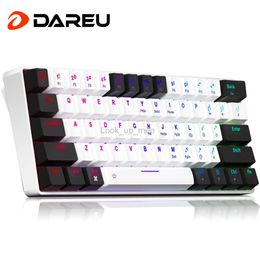 DAREU EK861S RGB Wired Mechanical Keyboard 61 Keys Red Switches ABS Keycaps N-key Rollover with Magnetic Feet HKD230808