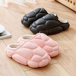 Slippers Women Indoor Cotton Winter Warm Home Shoes Simple Bedroom Platform Cloud Skin-Friendly Unisex Designer Slides