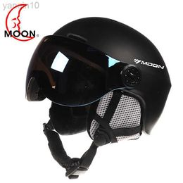 Ski Helmets MOON Skiing Helmet with Goggles Integrally-Molded PC+EPS High-Quality Ski Helmet Outdoor Sports Ski Snowboard Skateboard Helmets HKD230809